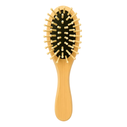 Haarbürste für die Tasche - Lotus-Holz & Bambusborsten (17cm)