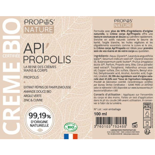 Bio Creme - Regenerierende Api'Propolis (Hände & Körper)